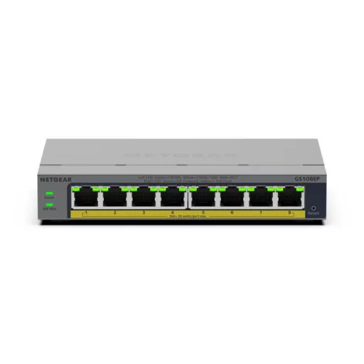 NETGEAR GS108EP Vezérelt L2/L3 Gigabit Ethernet (10/100/1000) Szürke