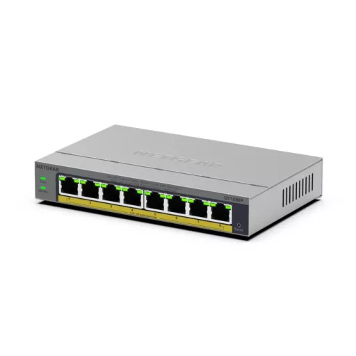 NETGEAR GS108EP Vezérelt L2/L3 Gigabit Ethernet (10/100/1000) Szürke