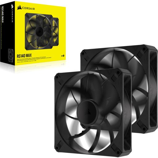 Corsair RS140 MAX 14 cm Fekete 2 db