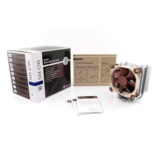Noctua NH-U9S számítógépes hűtőrendszer Processzor Hűtő 9,2 cm Barna, Fémes