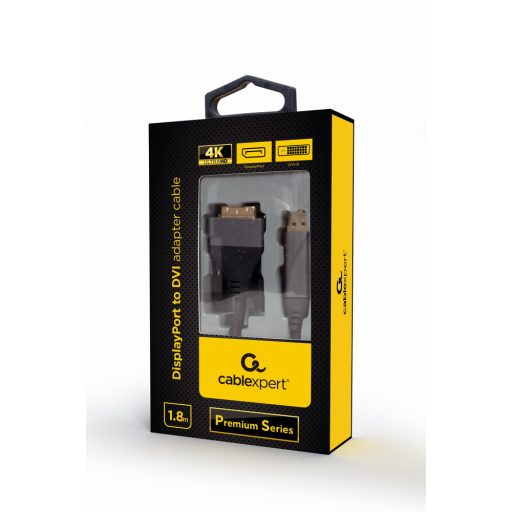 Gembird CC-DPM-DVIM-4K-6 video átalakító kábel 1,8 M DisplayPort DVI Fekete