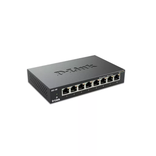 D-Link DGS-108 Beállítást nem igénylő (unmanaged) L2 Gigabit Ethernet (10/100/1000) Fekete