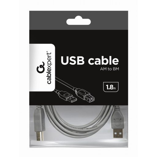 Gembird 1.8m USB 2.0 A/B M USB kábel 1,8 M USB A USB B Szürke