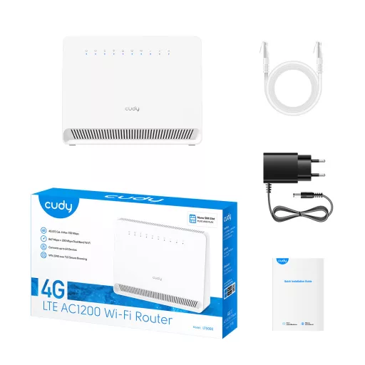 Cudy LT500E vezetéknélküli router Fast Ethernet Kétsávos (2,4 GHz / 5 GHz) 4G Fehér