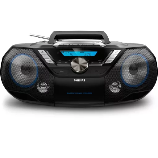 Philips AZB798T/12 hordozható sztereó rendszer Analóg és digitális 12 W DAB, DAB+, FM Fekete MP3-lejátszás