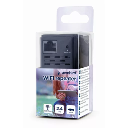 Gembird WNP-RP300-03-BK híd és jelismétlő Hálózati jelismétlő 300 Mbit/s Fekete