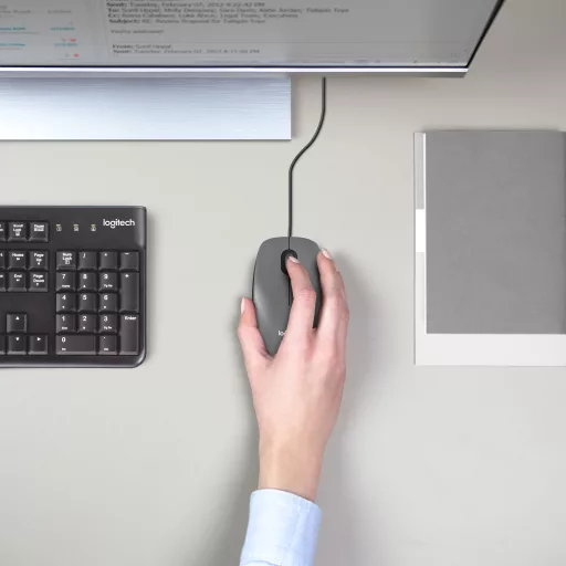 Logitech 910-006652 egér Irodai Kétkezes USB A típus Optikai 1000 DPI