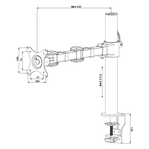 iiyama DS1001C-B1 asztali TV konzol 76,2 cm (30") Fekete