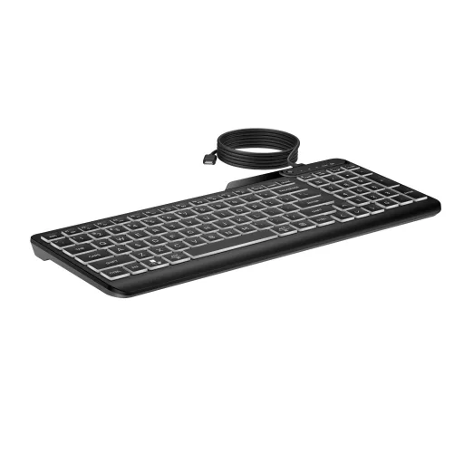 HP 400 Backlit Wired Keyboard billentyűzet Otthoni USB Fekete