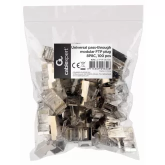   Gembird LC-PTF-01/100 huzalcsatlakozó RJ-45 Barna, Ezüst, Átlátszó