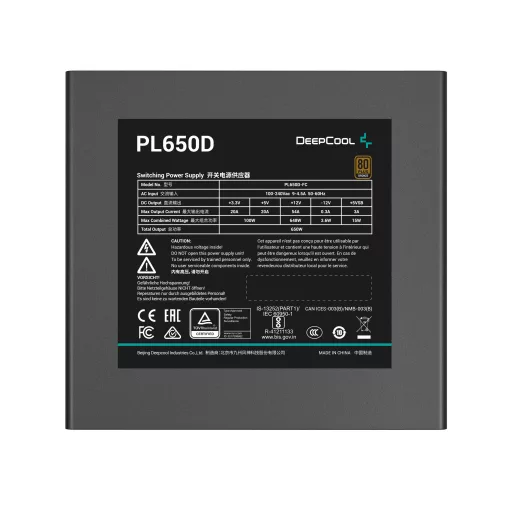 DeepCool PL650D 650 W 20+4 pin ATX ATX Fekete