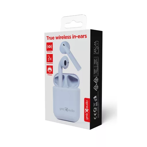 Gembird TWS-SEA-GW fejhallgató és headset Vezeték nélküli Hallójárati Hívás/zene Micro-USB Bluetooth Szürke