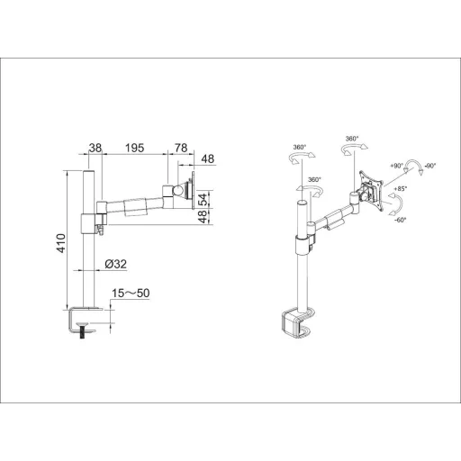 Multibrackets 5167 asztali TV konzol 76,2 cm (30") Fehér