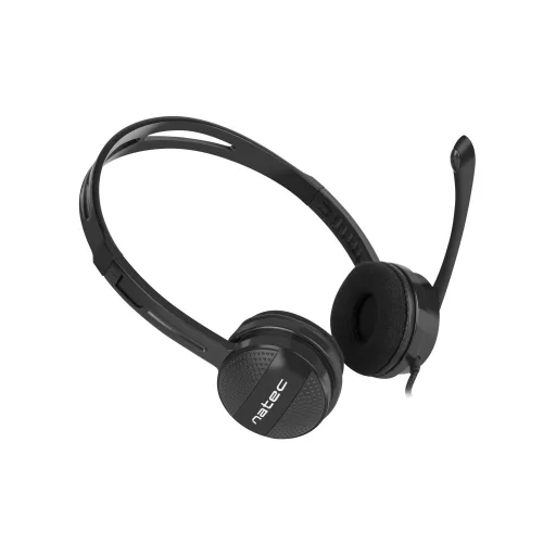 NATEC Canary Headset Vezetékes Fejpánt Iroda/telefonos ügyfélközpont Fekete