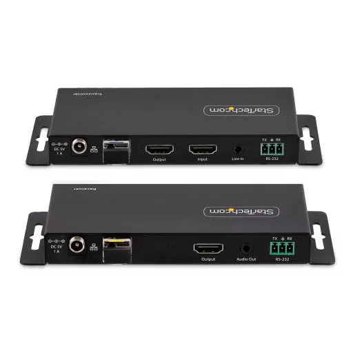 StarTech.com ST121HD20FXA2 audió/videó jeltovábbító AV adó- és vevőegység Fekete