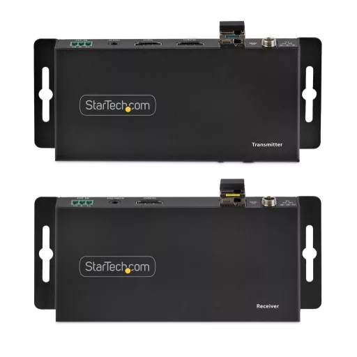 StarTech.com ST121HD20FXA2 audió/videó jeltovábbító AV adó- és vevőegység Fekete