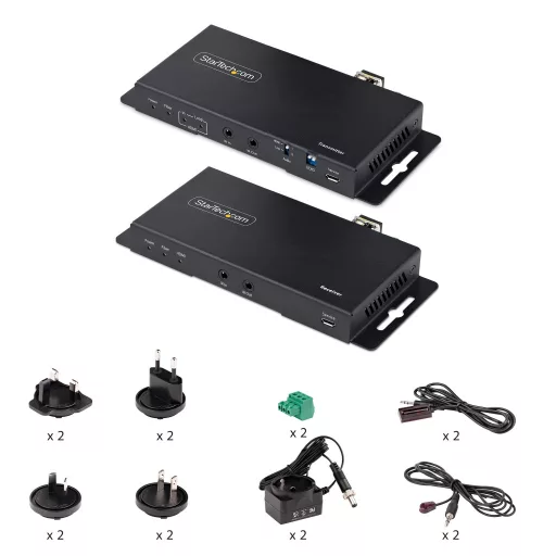 StarTech.com ST121HD20FXA2 audió/videó jeltovábbító AV adó- és vevőegység Fekete