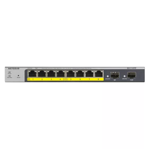 NETGEAR GS110TP Vezérelt L2/L3/L4 Gigabit Ethernet (10/100/1000) Ethernet-áramellátás (PoE) támogatása Szürke