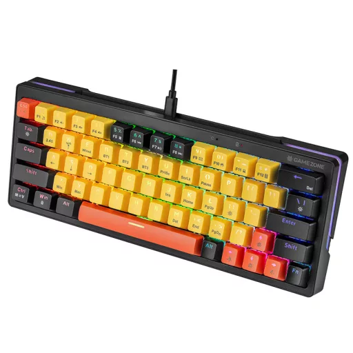 Tracer EVO2 billentyűzet Játék USB + RF Wireless + Bluetooth QWERTY Angol Fekete, Narancssárga, Sárga