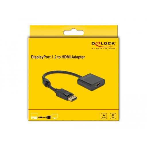 DeLOCK 63585 video átalakító kábel 0,2 M DisplayPort HDMI Fekete