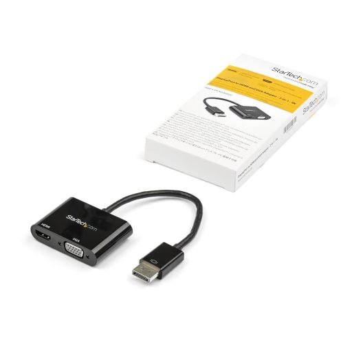 StarTech.com DP2VGAHD20 video átalakító kábel DisplayPort HDMI + VGA (D-Sub) Fekete