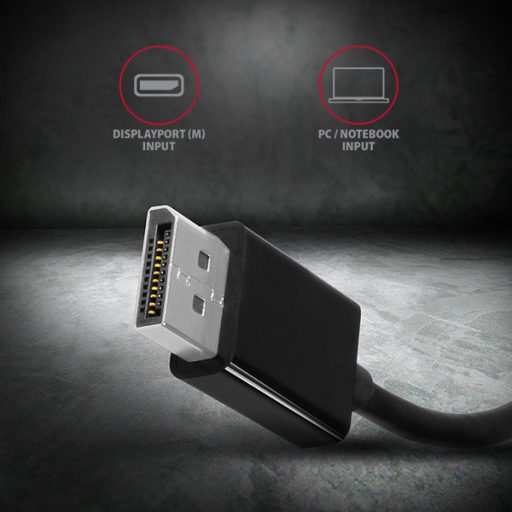 Axagon RVD-VGN video átalakító kábel 0,15 M DisplayPort VGA (D-Sub) Fekete