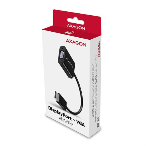 Axagon RVD-VGN video átalakító kábel 0,15 M DisplayPort VGA (D-Sub) Fekete