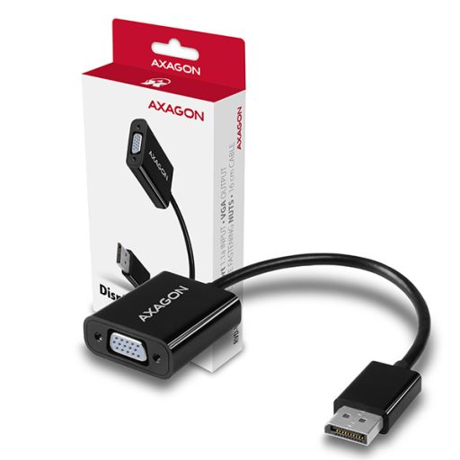 Axagon RVD-VGN video átalakító kábel 0,15 M DisplayPort VGA (D-Sub) Fekete