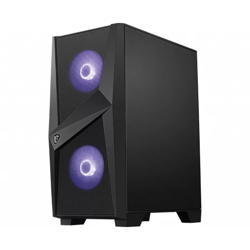 MSI MAG Forge 100M Midi Tower Fekete, Átlátszó