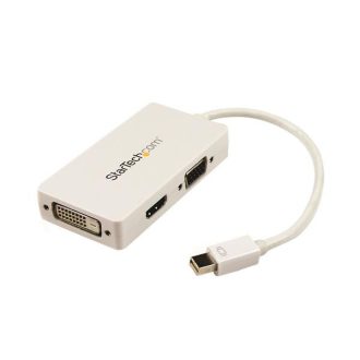   StarTech.com MDP2VGDVHDW video átalakító kábel 0,15 M Mini DisplayPort DVI-D + VGA (D-Sub) + HDMI Fehér