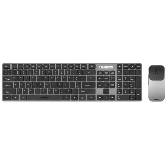   Tracer TRAKLA46773 billentyűzet Egér mellékelve Irodai Vezeték nélküli RF QWERTY Fekete, Szürke