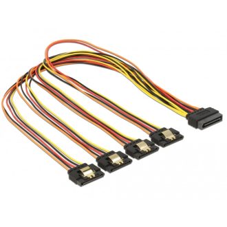   DeLOCK 60158 SATA kábel 0,5 M SATA 15-tűs 4 x SATA 15-pin Többszínű