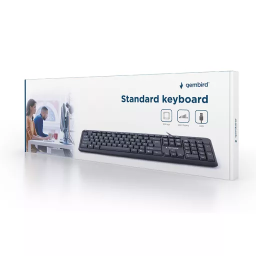 Gembird KB-U-103 billentyűzet USB Amerikai angol Fekete
