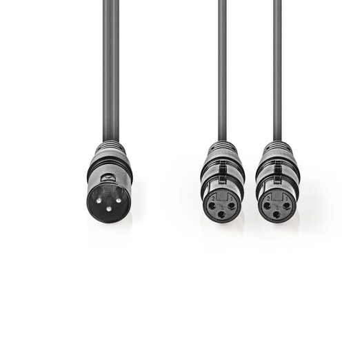 Nedis COTH15025GY15 audio kábel 1,5 M XLR (3-pin) 2 x XLR (3-pin) Szürke