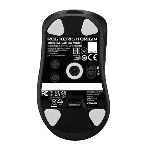 ASUS ROG Keris II Origin BLK egér Játék Jobbkezes RF Wireless + Bluetooth + USB Type-A Optikai 42000 DPI