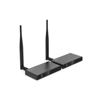   Digitus DS-55346 audió/videó jeltovábbító AV adó- és vevőegység Fekete