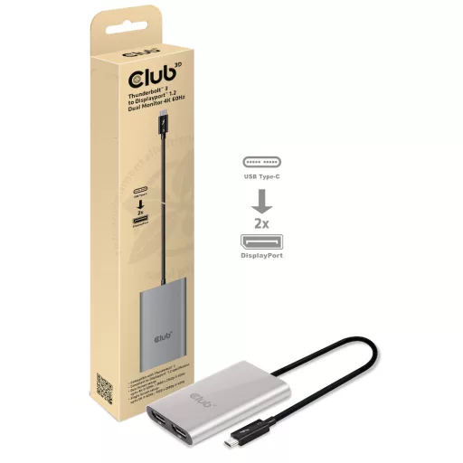 CLUB3D CSV-1577 videó elosztó USB C-típus 2x DisplayPort