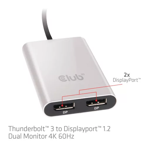 CLUB3D CSV-1577 videó elosztó USB C-típus 2x DisplayPort