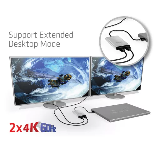CLUB3D CSV-1577 videó elosztó USB C-típus 2x DisplayPort