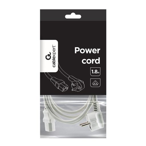 Gembird PC-186W-VDE tápkábel Fehér 1,8 M CEE7/4
