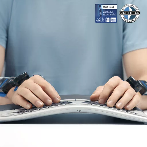 Logitech ERGO K860 billentyűzet Irodai RF vezeték nélküli + Bluetooth QWERTY Nemzetközi amerikai Grafit