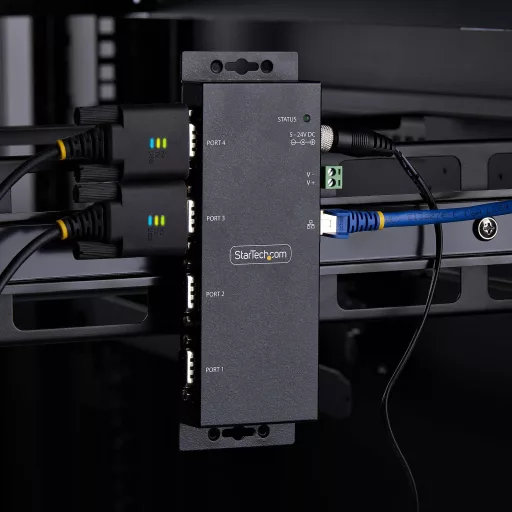 StarTech.com I43-SERIAL-ETHERNET soros átalakító/jelismétlő/izolátor RS-232 RJ-45 Fekete