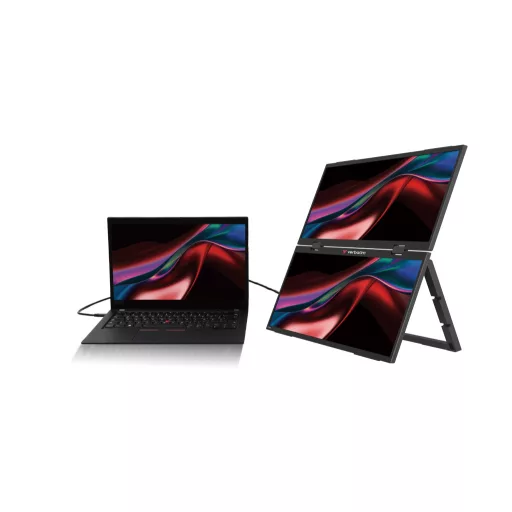 Verbatim Portable 15.6" FHD Dual Monitor Essentials Hordozható monitor Fekete 39,6 cm (15.6") LCD 1920 x 1080 pixelek