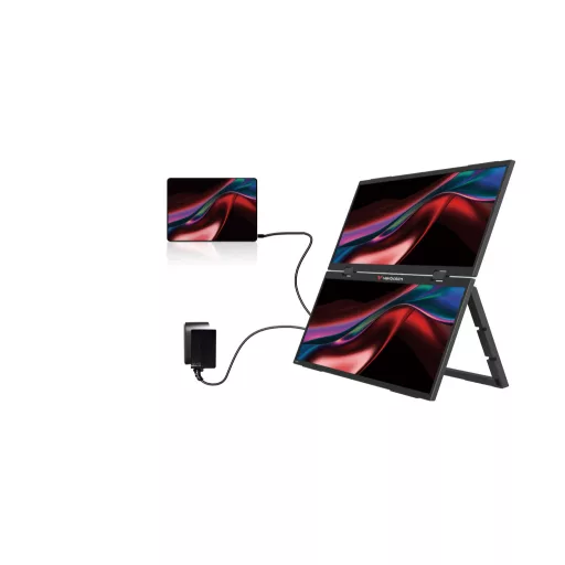 Verbatim Portable 15.6" FHD Dual Monitor Essentials Hordozható monitor Fekete 39,6 cm (15.6") LCD 1920 x 1080 pixelek