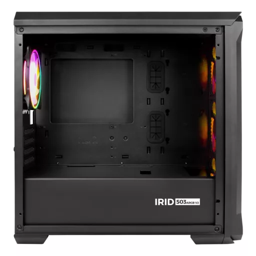 GENESIS Irid 503 ARGB Micro Tower Fekete, Átlátszó