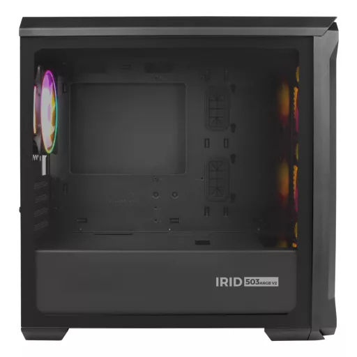 GENESIS Irid 503 ARGB Micro Tower Fekete, Átlátszó