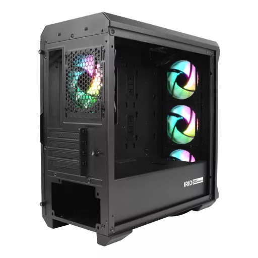 GENESIS Irid 503 ARGB Micro Tower Fekete, Átlátszó