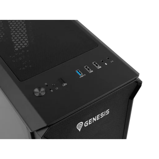 GENESIS Irid 503 ARGB Micro Tower Fekete, Átlátszó