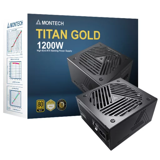 Montech TITAN GOLD 1200W 20+4 pin ATX ATX Fekete