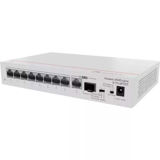 HUAWEI eKit S110 Series S110-8P2ST Beállítást nem igénylő (unmanaged) L2 Gigabit Ethernet (10/100/1000) Ethernet-áramellátás (PoE) támogatása Szürke